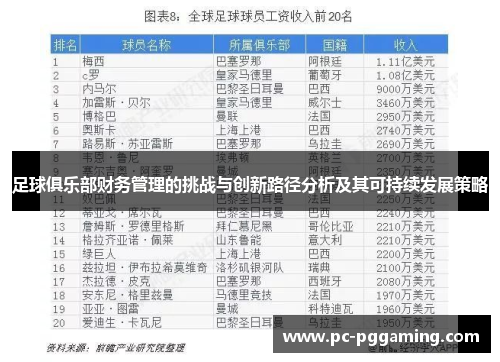 足球俱乐部财务管理的挑战与创新路径分析及其可持续发展策略